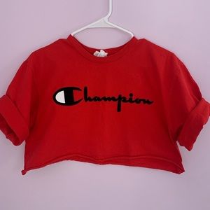 Red Cropped Champion T-Shirt